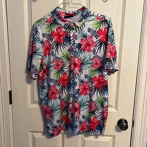 Floral golf polo,moisture wicking, size L. Only worn a few times great condition